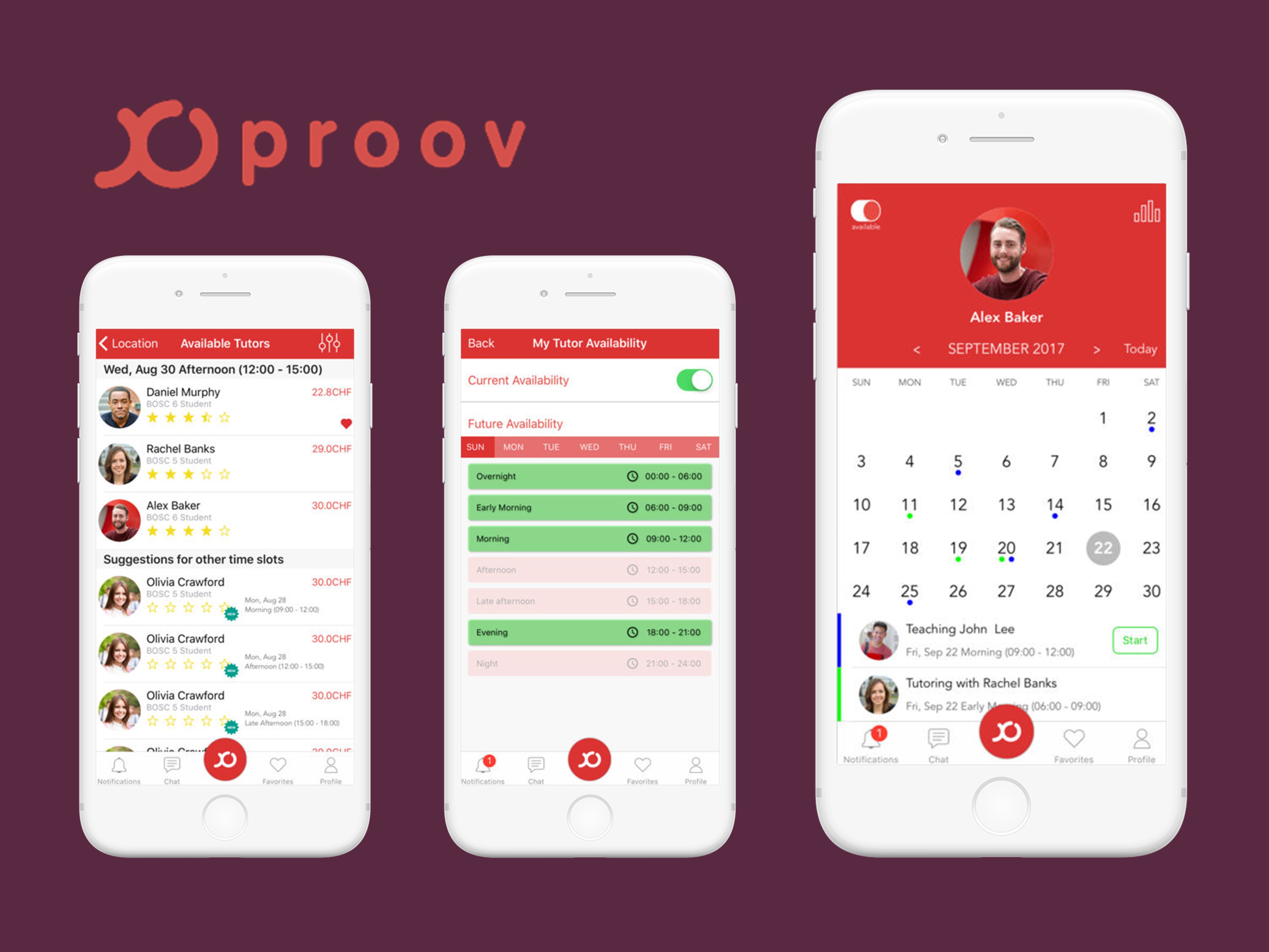 Proov Mobile application for Tutoring